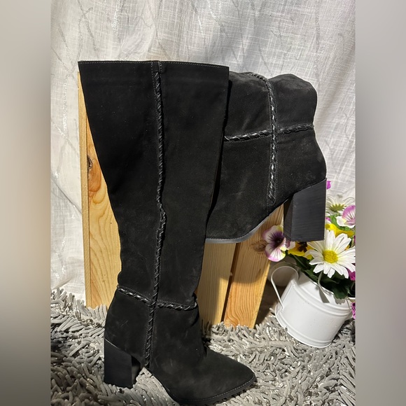 Free People Riley Whipstitch Tall Boots, 3” heel, Size 37/ 7 US EUC - Picture 4 of 12